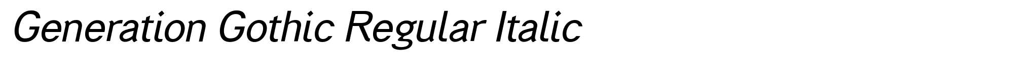 Generation Gothic Regular Italic image